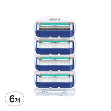 리빙만렙 퓨전 매뉴얼 호환용 면도날, 4개입, 6개