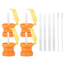 Bebelock 2個水瓶吸管蓋+2個矽膠吸管+清潔刷, 2組, 橘色