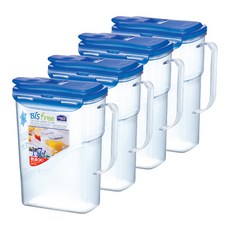 LocknLock 樂扣樂扣 方形握把水壺 4入, 黑色, 1700ml