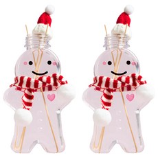 QiMart 薑餅人造型擴香瓶 含純棉擴香棒, 純棉麝香, 500ml, 2件