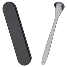 不鏽鋼舌苔清潔器湯匙型+收納盒組 黑色 50g, 1套