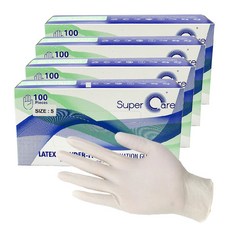 슈퍼케어 라텍스장갑, 소(S), 4개