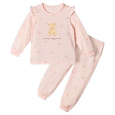 unifriend 櫻桃熊有機棉九分家居服上下套裝
