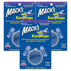 MACK'S Aqua Block 矽膠游泳耳塞 透明色, 2個, 1副