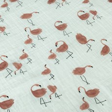 Spazio L Baby 雙層紗布毯, 紅鶴