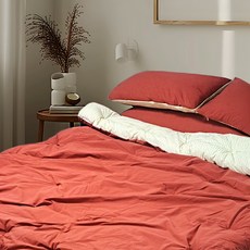 pognia 楓葉高密度純棉無塵薄被, 酒紅色