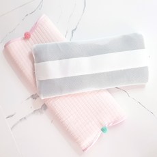 hwamo baby 新生兒可拆卸式竹炭小米枕+3層紗布枕套, 粉色