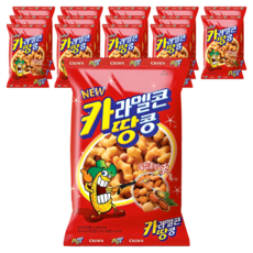 크라운 카라멜콘과땅콩 과자, 72g, 15개