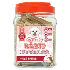 Qt baby 犬用軟Q潔牙骨 500g 添加益生菌 全犬種適用, 雞肉 + 山羊奶, 1罐