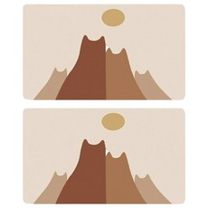 西格傢飾 畢卡喵軟珪藻土防滑吸水地墊, 喵喵山, 2個