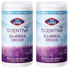 유한클로락스 센티바 청소세정티슈 프로방스라벤더향 95매, 2개