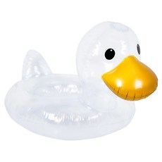 LEADER X 透明鴨鴨兒童充氣含座游泳圈, 耐磨耐用，安全不漏氣, 1個