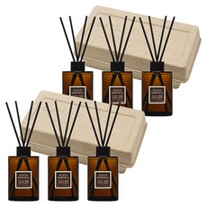 데일리콤마 엠버 에디션 디퓨저 200ml 3p + 블랙리드스틱 12p 세트, 아카시아모링가, 2세트