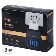 해피홈 블랙에디션 파워매트S 리필 78p + 플러그형 훈증기 세트, 3세트