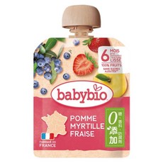 babybio 果泥隨行包 生機蘋果藍莓草莓纖果, 90g, 1包