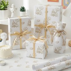 리드홈 고급 생일 선물 롤 종이 포장지 대형 700 x 1000 mm, 생일파티화이트, 6개