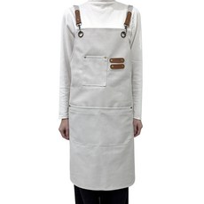 KKAEBIDA 咖啡師圍裙, 象牙白, 1個