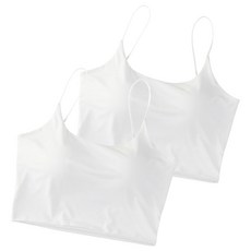 冰絲挖背細肩乳膠小可愛, 棉+聚酯纖維, 胸寬30cm, 白, 2件
