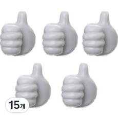 H家居 迷你手指掛鉤, 15個, 灰色