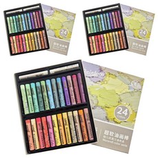 Mungudam 軟性油性粉彩 莫蘭迪 24色+白色 2入, 24色, 3個