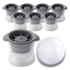 J&MALL 高球威士忌王冰盤, 8個, 灰色