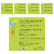 Sonett 律動 洗碗機專用環保洗碗錠 Set 25個, 不含氯、磷酸鹽、酵素和香料, 完全可生物降解, 500g, 5盒