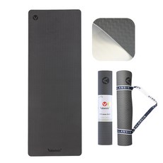 Valansis TPE 瑜珈墊 + 瑜珈墊背帶, 深灰色, 1個