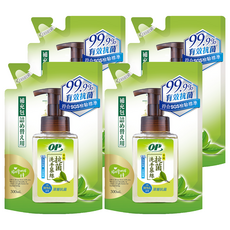 OP 茶酚抗菌洗手慕絲 補充包, 300ml, 4包