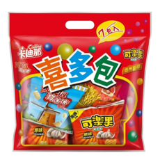 聯華食品 喜多包 7包, 138g, 1袋, 可樂果原味3包 + 卡迪那德州薯條茄汁口味2包 + 卡迪那寶咔咔原味2包