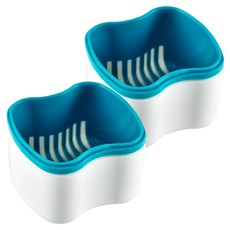 ORALDENT 歐樂登 假牙雙層清潔盒 聚丙烯(PP)材質 尺寸88x78x80(mm), 2個