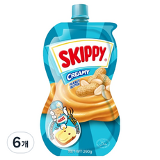스키피 짜먹는 땅콩버터 크리미, 290g, 6개