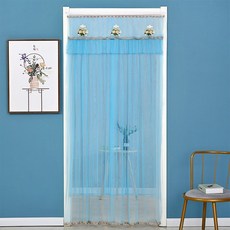 ANTS 圖騰刺繡窗簾, 茉莉藍