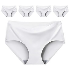 小麥購物 冰絲內褲 E013 5件, XL, 白色