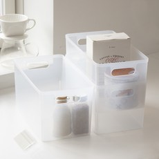 I'm Home Living 簡約籃式食品儲藏室收納盒 3入姓名牌組, 透明, 160 x 300 x 150 mm, 1套