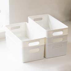 아임홈리빙 심플 바스켓 팬트리 수납함 5p 바디세트, 화이트, 1세트