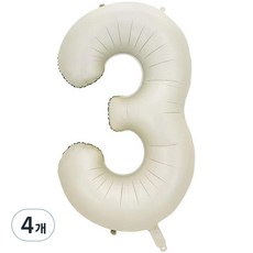 派對狂歡 數字字母氣球 101cm 3, 白色, 4個