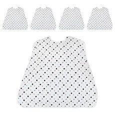 클린유니폼 방수 성인용 턱받이 벨크로형, 평범한 도트, 5개