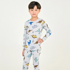 Kids Line 童款恐龍印花30支棉9分袖衣褲套裝