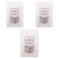 쿠킹스토리 트윙클 펄 블루 푸드컬러 화이트블루 아라잔 스프링클, 15g, 3개