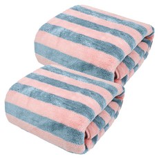원이네 스트라이프 소프트 샤워타월 300g 코랄벨벳, 블루핑크, 2개