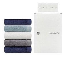 Songwol 松月 抗菌Pure 洗臉毛巾 5入 + 收納盒 5入 165g 30支棉紗, 隨機出貨(洗臉毛巾), 1套
