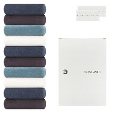 Songwol 松月 30支棉素色洗臉毛巾 150g 10條+收納盒 10個組, 1套, 隨機出貨