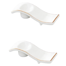 ADUNE 高級陶瓷筷匙架, 白色, 2個