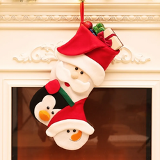 疊疊家族 聖誕襪 紅帽老人/黑帽雪人/薑餅人, 48 x 28cm, 1個