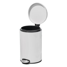 EKO 라운드조이 페달 휴지통 12L, 화이트, 화이트