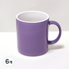 해피정 심플 모던 머그컵 400ml 유광, 퍼플, 6개