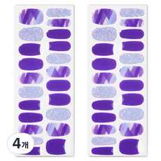 벨랑시 리얼 젤 네일 스트립 프리미엄 네일스티커 22p, 아쿠아마린브러시, 4개