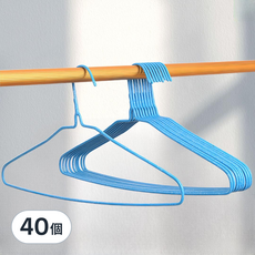 YOYOKI 樂活家加粗浸塑衣架 43cm, 桃紅色 + 深藍色 + 淺藍色 + Tiffany綠 顏色隨機, 40個
