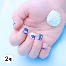 글로시블라썸 프린세스 젤리카 어린이 젤 네일 스트립, 고래의 꿈, 2개