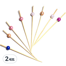 E Home Baking 竹製珍珠串籤 混合色 12cm, 2套